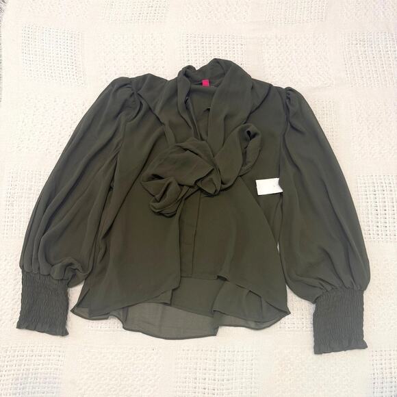 Vince Camuto XL sheer balloon sleeve bow blouse TB 3085 - Picture 10 of 10